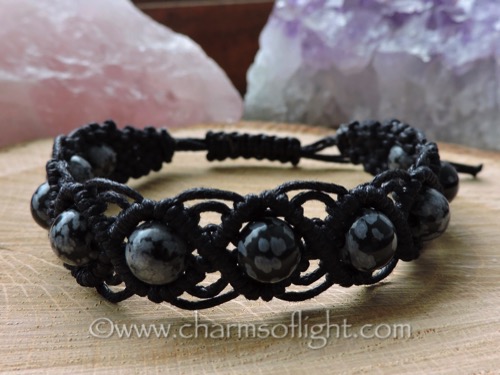Snowflake Obsidian Bracelet